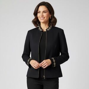 Vtg St John Sport Evening Jacket Embroidered Made in USA